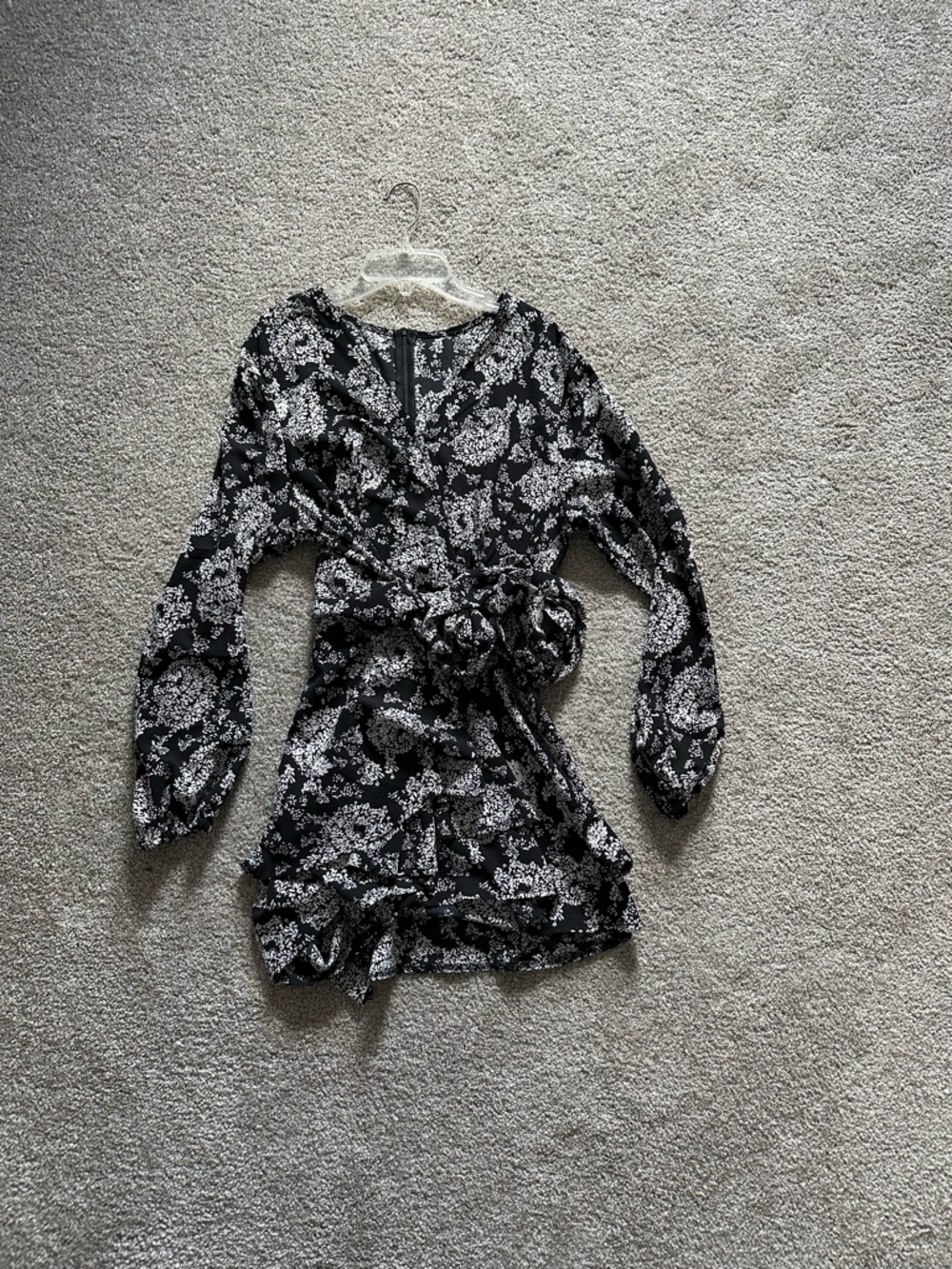 Amazon Black and White Floral Mini Romper